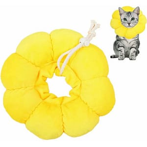 1 Piece Elizabethan Collar, Cat Recovery Collar Breathable Soft Edge Adjustable Protective Collar Designed Pet Collar, Sun Flower, L SOEKAVIA