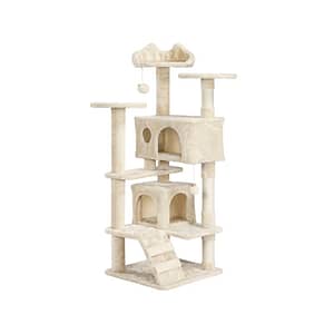 138cm Height Cat Tree Condo Kitten Tree Tower for Kittens & Small/Medium Cats, Beige