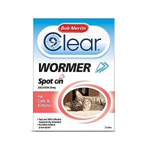 Bob Martin Clear Wormer for Cats - Spot-On - Pack Of 2 Pipettes