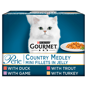 Gourmet Perle Country Medley in Jelly Adult Cat Food 85g x 48