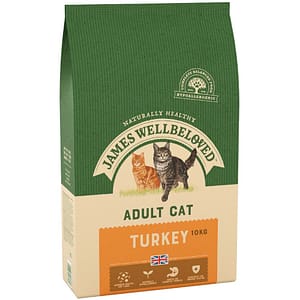 10kg James Wellbeloved Dry Cat Food + Wet Food - 15% Off!* - Senior 7+ Turkey (10kg) + Lamb in Gravy (48x85g)