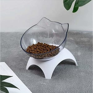 15elevated Cat Food Bowls With Silicone Pet Mat, Plastic Bowl With Stand-Double Bowl Thsinde