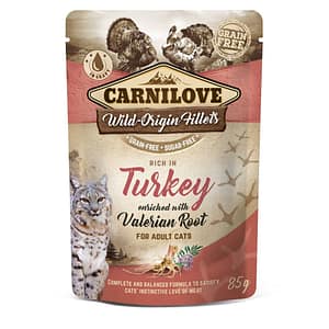 Carnilove Turkey with Valerian Adult Cat Food Pouches - 24 x 85g