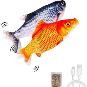 2 pieces of electric mobile fish cat toys, realistic flying fish, fish shaking catnip toys, catnip flapping toys, indoor cat interactive catnip toys
