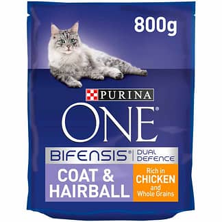Purina ONE Coat and Hairball Dry Cat Food Chicken 800g - wilko